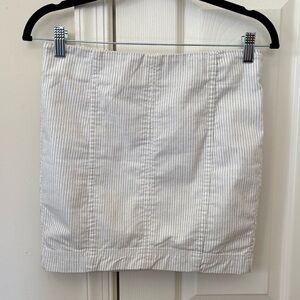 Free People Modern Femme Mini Denim Skirt with Dotted Pinstripe Pattern